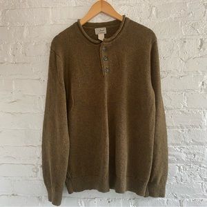 LL Bean Roll Neck Henley Ragg Sweater